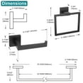 thumbnail image 6 of KOKOSIRI Bath Towel Bar Set Bathroom Hardware Accessories Set Toilet Paper Holder Towel Holder Towel Ring Coat Hook Matte Black B09A5-BK, 6 of 7