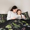 thumbnail image 4 of Erosebridal Chic Garden Flower Bedding Comforter Set for Girls, Green Leaf Queen Bedding Sets, Black Reversible, 7 Pieces, 4 of 5