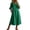 Dark Green, variant on Women's Roll Neck Midi Dress, Cotton Linen Bell Sleeve Ruffle Dresses, Loose Fit Double Layer Collar Summer Beach Vacation Long Sundress with Pockets, Church Office Work Wear Swing Midi Dress