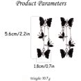 thumbnail image 6 of Long CZ Butterfly Tassel Drop Dangle Earrings for Women Gold-Toned Crystal Rhinestone Animal Insect Dangling Studs Earring Fashion Wedding Halloween Jewelry, 6 of 12