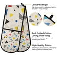 thumbnail image 2 of Yayeee Double Oven Mitt Kitchen Heat Resistant Baking 35" x7" Quilted Glove, Retro Triangles, 2 of 6