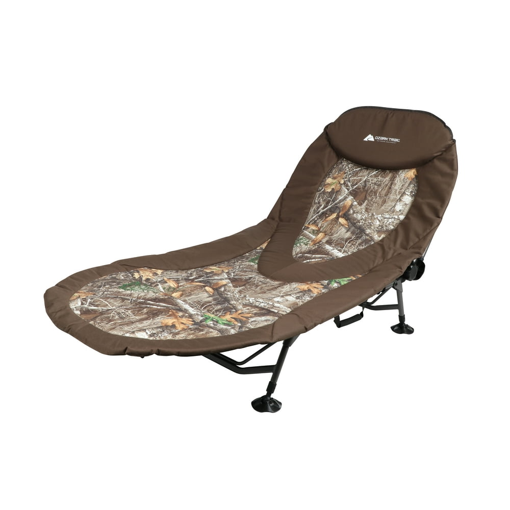 Ozark Trail North Fork Adjustable Camo Camping Cot, Green, 77.9"L x 31