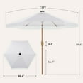thumbnail image 2 of Autlaycil 7.5 ft Fringe Patio Umbrella with 18 LED Lights, Tassels Solar Umbrella, White, 2 of 7