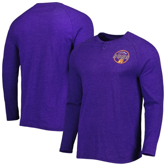 Men's Concepts Sport Heathered Purple Phoenix Suns Left Chest Henley Raglan Long Sleeve Top