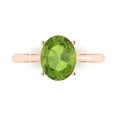 thumbnail image 2 of 2.5ct oval cut green natural peridot 14k rose gold Bridal Wedding Engagement Promise Anniversary Ring for Women size 10.75, 2 of 7