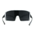 thumbnail image 4 of Mens Color Mirror Super Oversized Wrap Rectangle Plastic Sport Sunglasses Slate Silver Mirror, 4 of 4