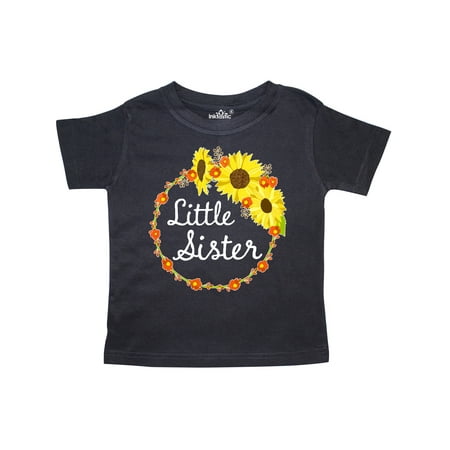 

Inktastic Little Sister Sunflower Wreath Gift Toddler Boy or Toddler Girl T-Shirt