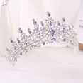 thumbnail image 2 of ERDOUY Wedding Tiara for Bride Princess Tiara Headband Bridal Crown,Crystal Rhinestone Hair Jewelry Decor for Queen Girl Bride Birthday Prom Wedding Pageant Halloween Costume Party(Purple), 2 of 2