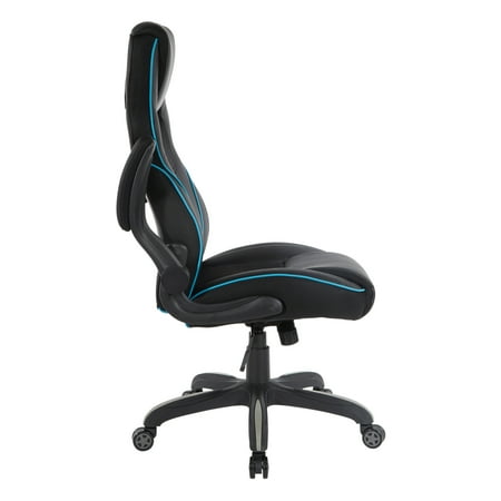 OSP Home Furnishings - Xeno Gaming Chair in Faux Leather - Blue
