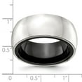 thumbnail image 2 of 10.00mm Black Titanium and 925 Sterling Silver Polished Domed Ring Size 11.5 Ring for Women, 2 of 2