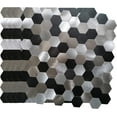 thumbnail image 2 of Crystiles Black, Grey, Silver 12 in. x 12 in. Peel and Stick Brushed Aluminum Wall Tile Backsplash, 4 Pieces, 2 of 4