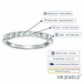 thumbnail image 3 of Vir Jewels 1/2 CTTW Diamond Wedding Band for Women in 14K White Gold 9 Stones Round Prong Set, 3 of 7