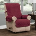 thumbnail image 2 of Innovative Textile Solutions 1-Piece Ripple Plush Secure Fit Recliner Furniture Cover Slipcover, Burgundy, 2 of 8