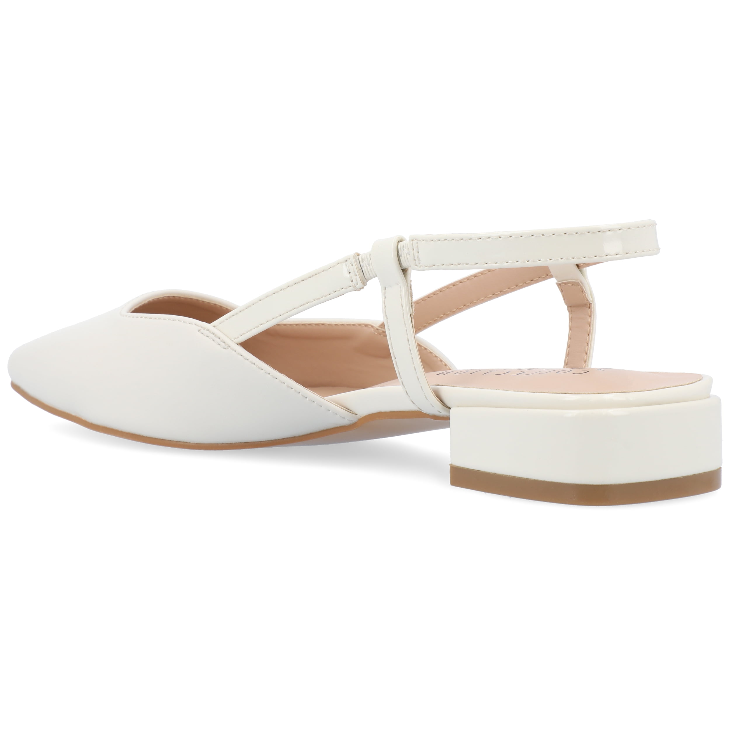 Journee Womens Paislee Sling Back Block Heel Square Toe Flats
