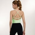 thumbnail image 7 of Women's V-Neck Cropped Tank Top with Spaghetti Straps and Built-In Bra for Yoga and Everyday Comfort - Medium, Green, 7 of 7