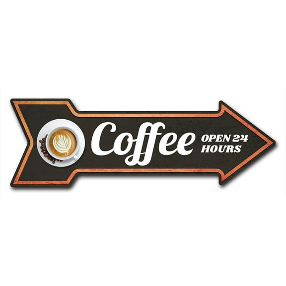 SignMission 6 x 18 in. Indoor & Outdoor Decor Direction Sticker Vinyl Wall Decals - Coffee - 24 in.