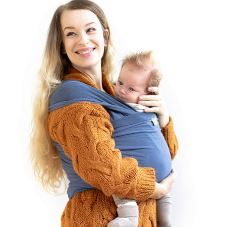 Boba Wrap Baby Carrier, Vintage Blue - Original Stretchy Infant Sling, Perfect for Newborn Babies and Children up to 35