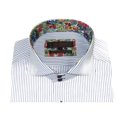 thumbnail image 6 of Men's Axxess Turkey Shirt 100% Cotton High Collar 224-11 French Cuffs Blue Stripe, 6 of 6