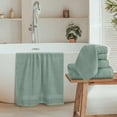 thumbnail image 3 of MALLONI HOME 8 Piece Towel Set 100% Ring Spun Cotton, 2 Bath Towels 27x54, 2 Hand Towels 16x28 and 4 Washcloths 13x13 - Ultra Soft Highly Absorbent Machine Washable Hotel Spa Quality - Jade, 3 of 7