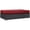 Red, variant on Bowery Hill Rectangle Fabric Rattan Patio Ottoman in Espresso/Red
