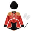 thumbnail image 3 of Lejafay Vêtements de Cirque pour Filles, Robe Justaucorps à Manches Longues avec Franges et Chapeau, Gants Rouges 16, 3 of 6