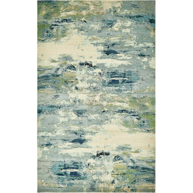 Unique Loom Tapis Abstrait Chromatique 10' 6 x 16' 5 Rectangle Bleu Clair/beige