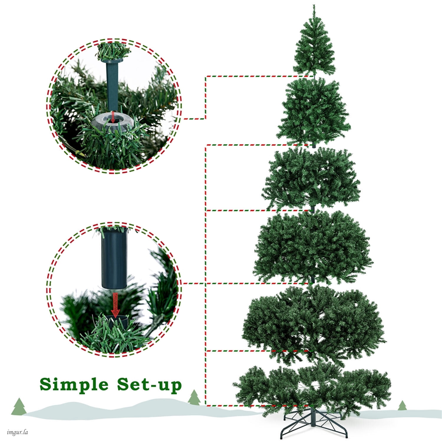 Alden Design 12FT Artificial Christmas Fir Tree with Foldable Stand,Pre-lit Xmas Tree with 1500 LED Warm Lights,Green