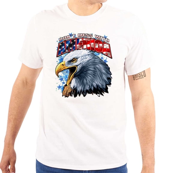 Don’t Mess With America Bald Eagle Plus Size Crewneck Graphic Tee Shirt Brisco Brands 3X