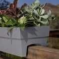 thumbnail image 3 of Bloem Finley Deck Rail Rectangle Planter: 24" - Cement - Matte Finish, Fits Rail Sizes 3"-6", 100% Recycled Plastic Box, For Indoor and Outdoor Use, Gardening, 7.5 Gallon Capacity, 3 of 6