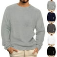 thumbnail image 4 of Men's Long Sleeve Crew Neck Knit Sweater Classic Fit Solid Casual Pullover Top, 4 of 4