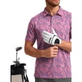 thumbnail image 5 of GENTS BLISS Golf Men Shirts Short Sleeve Shirts for Men Floral Print Men Polo Shirts, 5 of 12