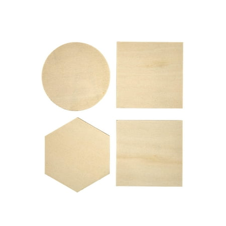Hello Hobby Wood Chunky Shapes, Assorted Size, Set of 4