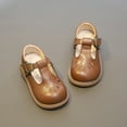 thumbnail image 2 of kamemir Toddler Little Girl Mary Jane School Uniform Oxfords Flat Dress Shoes(Brown,10), 2 of 3