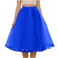 thumbnail image 3 of Ygbgbb Women’s Fluffy Tulle Skirts Flowy High Waist A-Line Skirt Pleated Mesh Skirts Lightweight Summer Casual Skirt for Party & Daily Wear Blue Free Size, 3 of 7