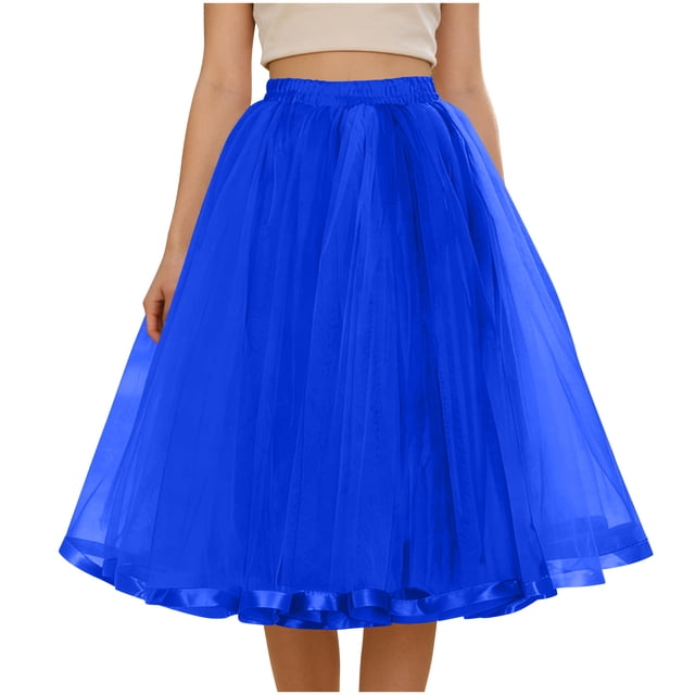 TaTaai Women's Sweet Fluffy Multi-Layer Tulle Princess Skirt Colorful Elastic Waist Half Skirt For Party Cosplay Holiday Daily Wear Gift