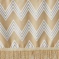 thumbnail image 5 of Violet Linen Indiana Chenille Chevron Design, Polyester Jacquard, with Fringes, Gold, 60 Inch by 18 Inch, Decorative Window Treatment Valance, 5 of 6