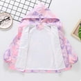 thumbnail image 6 of Gyexs Boys Girls Rain Jacket Cute Heart Print Lightweight Waterproof Hooded Lined Raincoat Windbreakers (Purple, 5-6 Years), 6 of 7