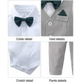 thumbnail image 4 of ZOEREA Baby Boy Clothes Toddler Boy Outfits 4PCS Gentleman Dress Romper/Vest/Pants/Bow Tie Cotton Suit Sets, 4 of 9