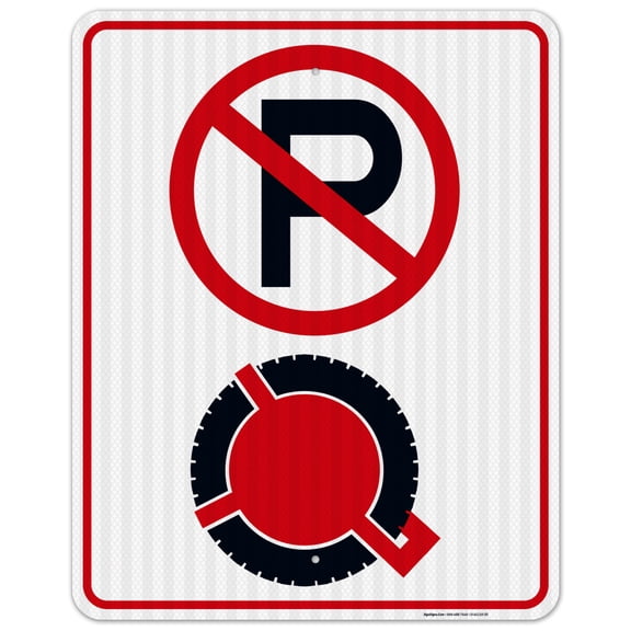 No Parking Violators Booted Sign, 24x30 Reflective Aluminum EGP