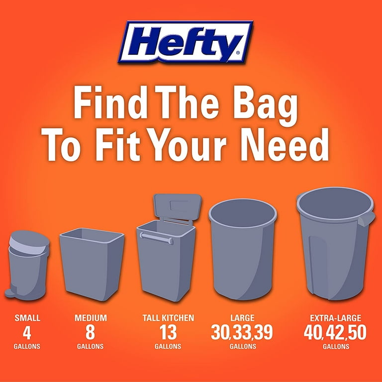 Hefty Ultra Strong Trash Bags, Drawstring, Multipurpose, Scent Free, 30 Gallon, Large - 14 bags