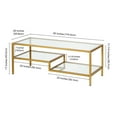 thumbnail image 3 of 45" Gold Glass Rectangular Coffee Table With Two Shelves, 3 of 10