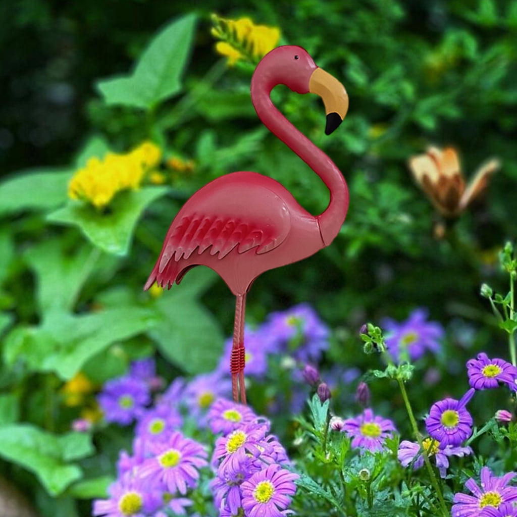 SDFGTstore Elegant Iron Flamingo Sculpture Statue For Outdoor Garden Yard Art Decoration