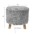 thumbnail image 3 of Handwoven Pouf Wooden Stand Light Grey, 3 of 4