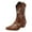 Brown, variant on Cowboy Boots for Women Floral Embroidery Pointed Toe Chunky Heel Mid Calf Western Booties Country Concert Dress Cowgirl Boots White Size 11