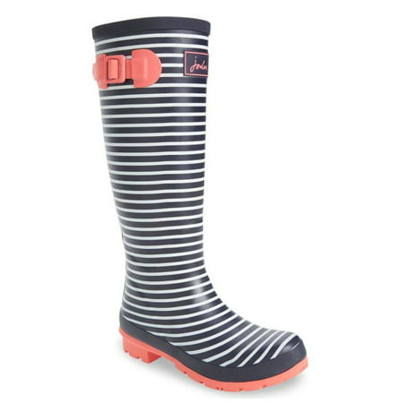Joules - JOULES WELLY PRINT WOMEN'S TALL RAIN BOOTS NAVY MINI STRIPE US ...