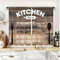 thumbnail image 5 of Brwon Wooden Kitchen Rules Curtains 28W X 40L Inch 2 Panels Rod Pocket Retro Wooden Country Window Drapes Treatment Living Room Bedroom Vintage Bathroom Curtains Home Decor, 5 of 5