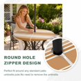 thumbnail image 4 of Round Outdoor Tablecloth with Umbrella Hole and Zipper, Burnt Orange Striped Tablecloth with Elastic Waterproof, Orange Ombre Farmhouse Stripes Patio Table Covers for 36" - 44" Picnic Pool Tables, 4 of 9
