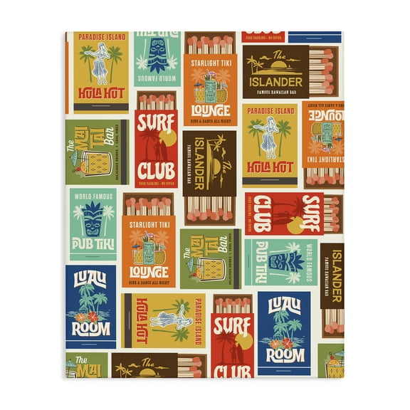 Stupell Industries Coastal Vintage Tropical Match Boxes Canvas Art, 16 x 20, by Emily Dumas