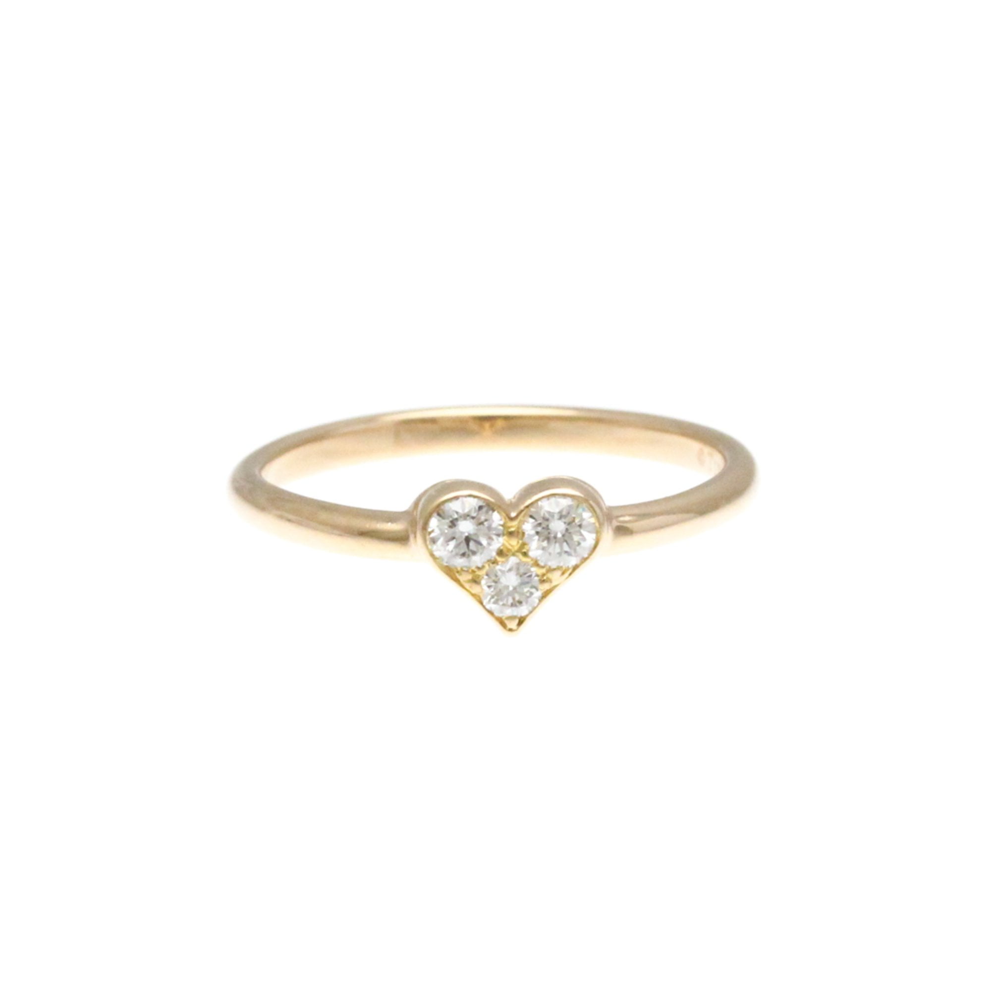 TIFFANY & CO. Pre-Owned Tiffany Sentimental Heart Pink Gold (18K) Fashion Diamond Band Ring Pink... (Good)