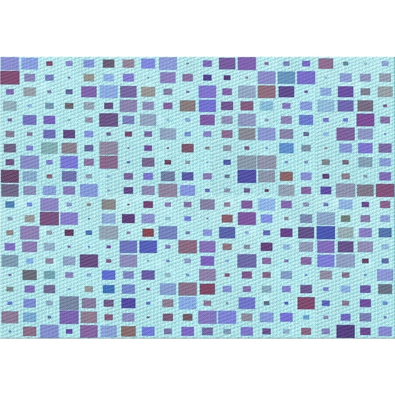 Ahgly Company Machine Washable Indoor Rectangle Transitional Light Purple Blue Area Rugs, 2' x 5'